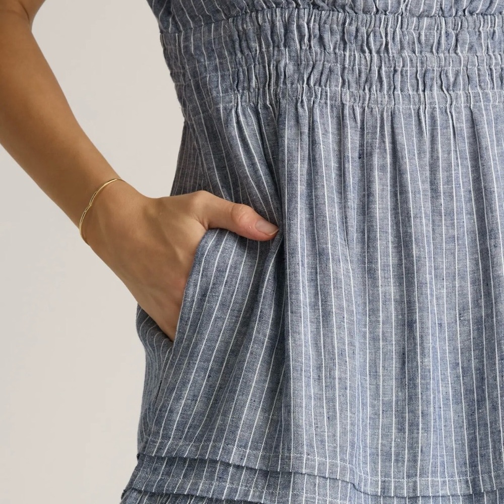 Quince Elegant Blue Striped Maxi Dress - Picture 2 of 5